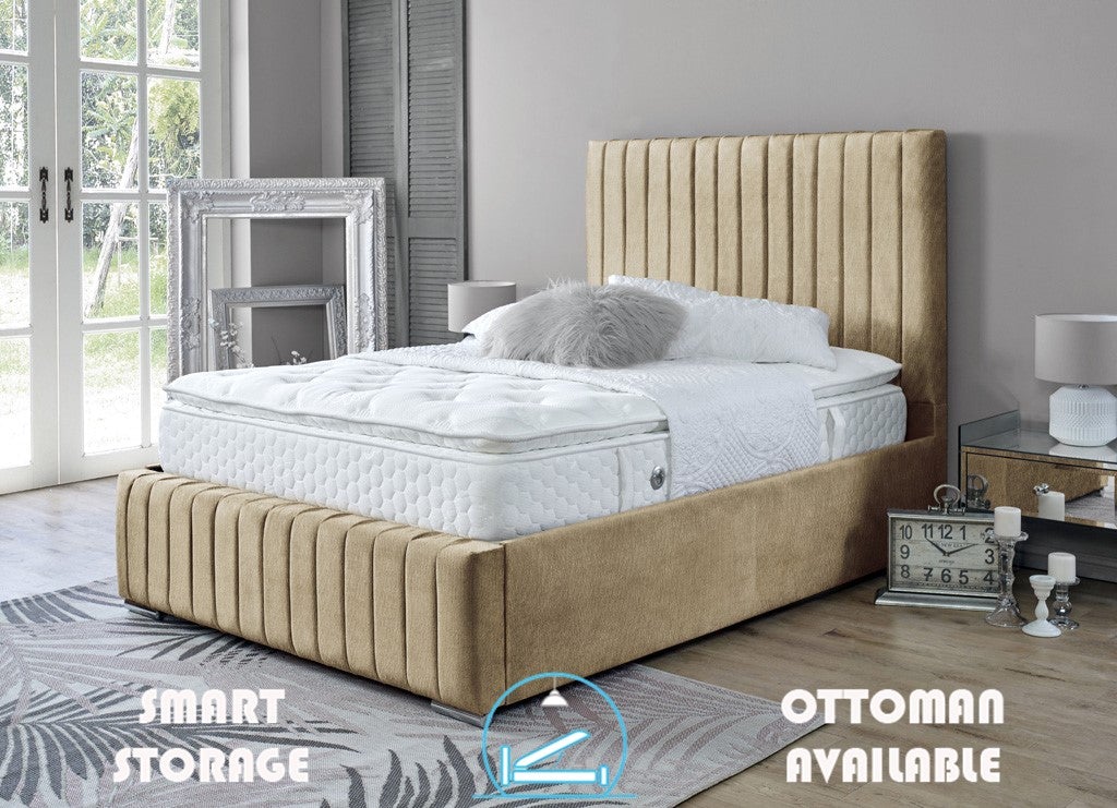 Turin 4ft 6 Ottoman Bed Frame- Naples Silver