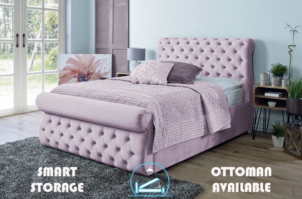 Alicante 4ft 6 Ottoman Bed Frame- Naples Silver