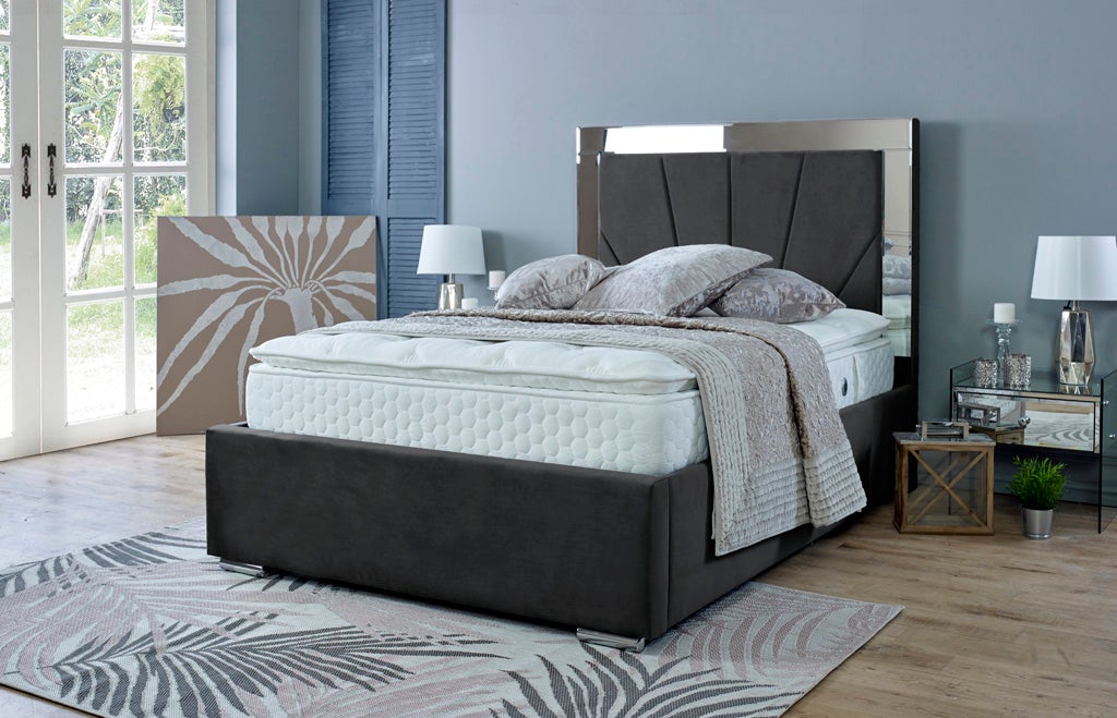 Aurora 4ft 6 Bed Frame- Velvet Silver