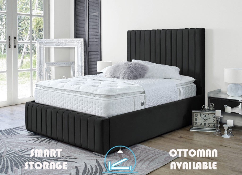 Turin 4ft 6 Ottoman Bed Frame- Naples Silver