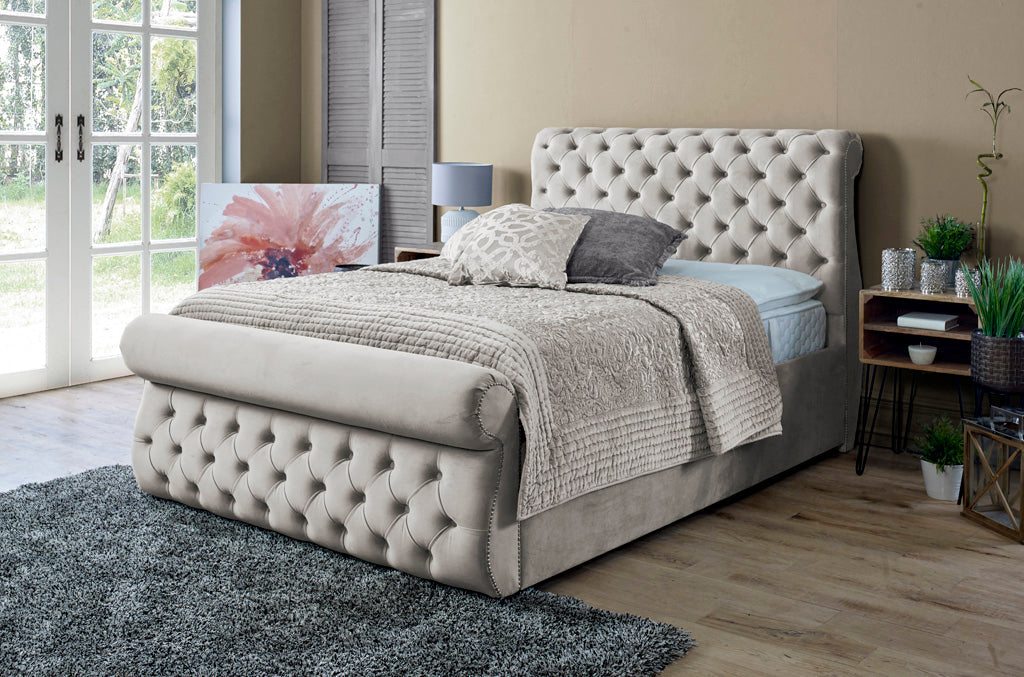 Alicante 4ft Bed Frame- Velvet Blue