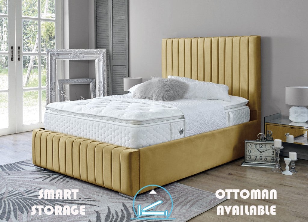 Turin 4ft 6 Ottoman Bed Frame- Naples Silver