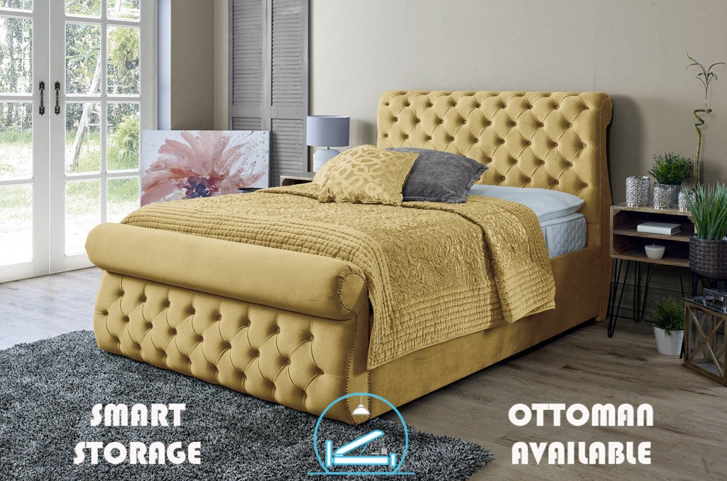 Alicante 4ft Bed Frame- Velvet Blue