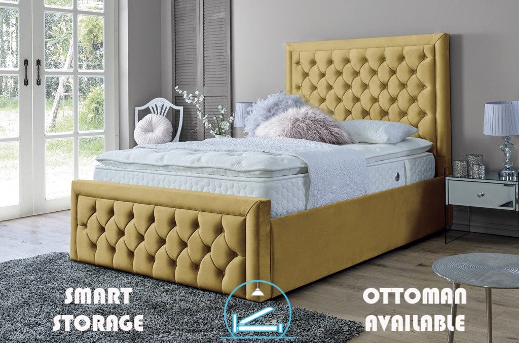 Lewis 4ft 6 Bed Frame- Velvet Steel