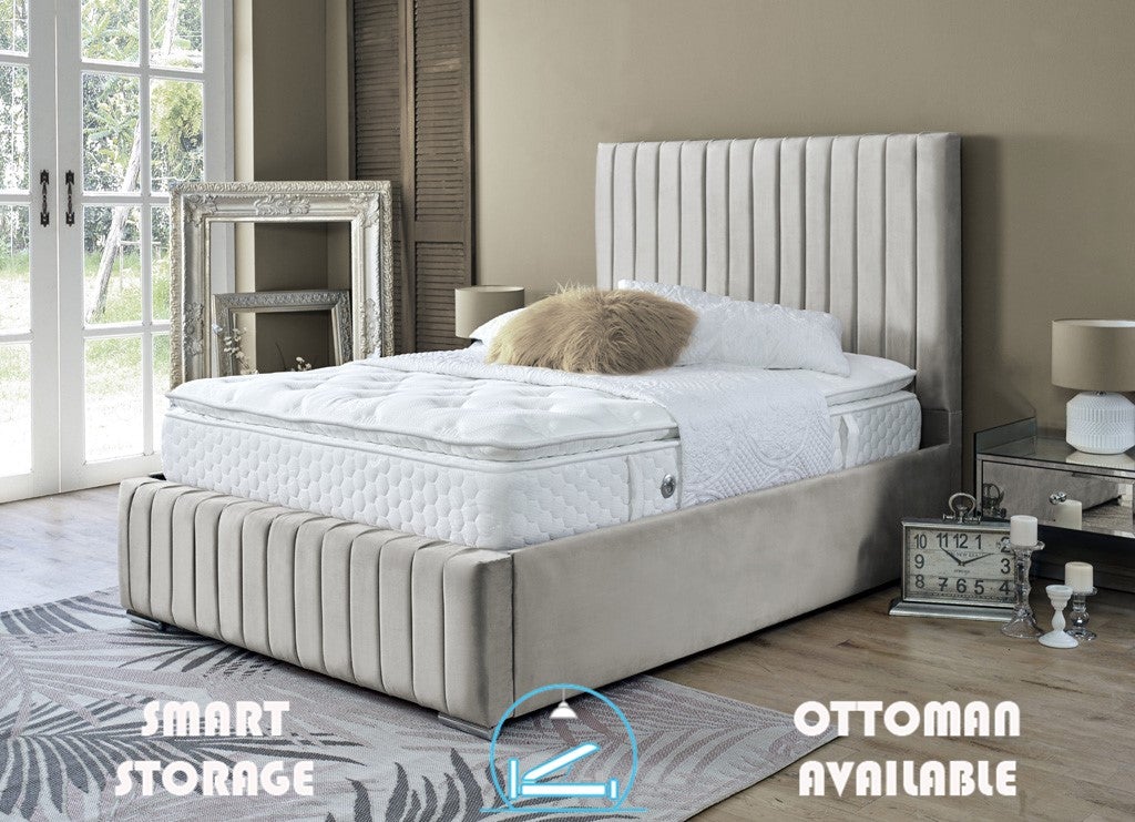 Turin 4ft 6 Ottoman Bed Frame- Naples Silver