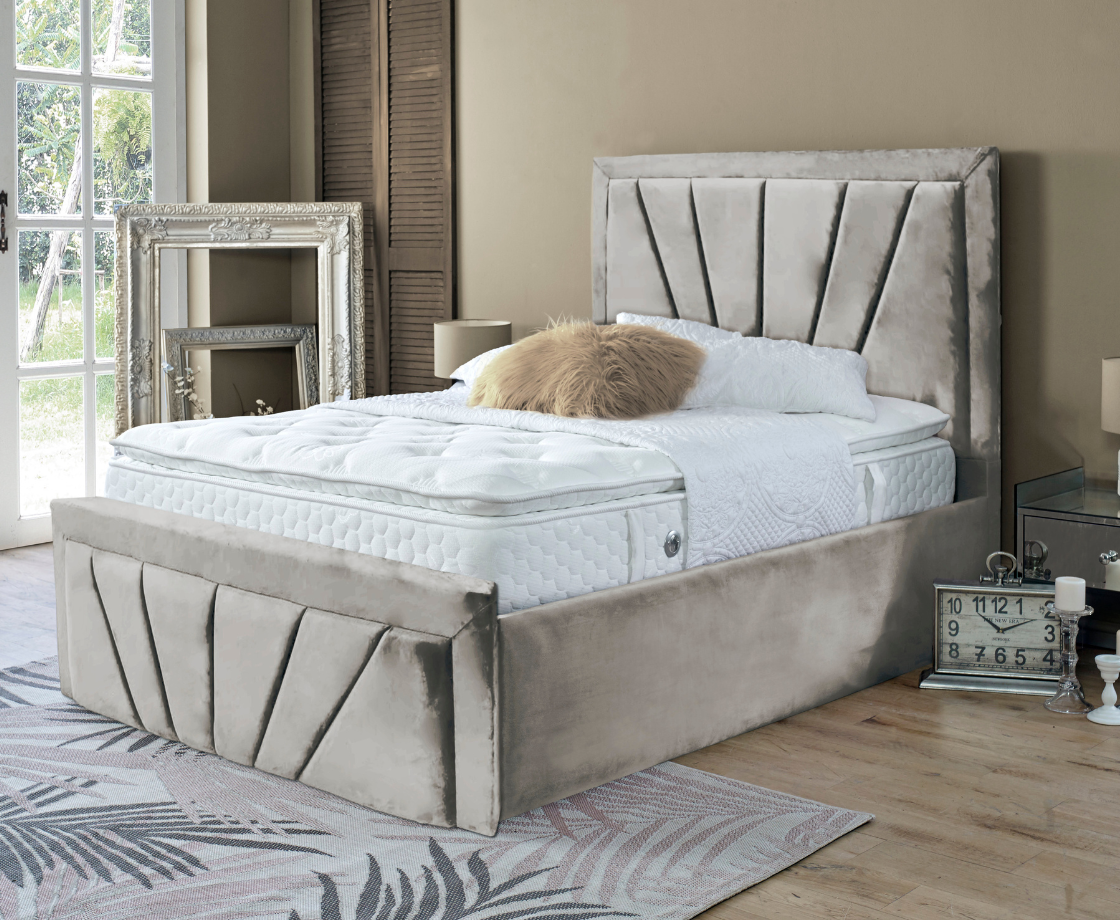 Starry 6ft Superking Bed Frame - Velvet Beige