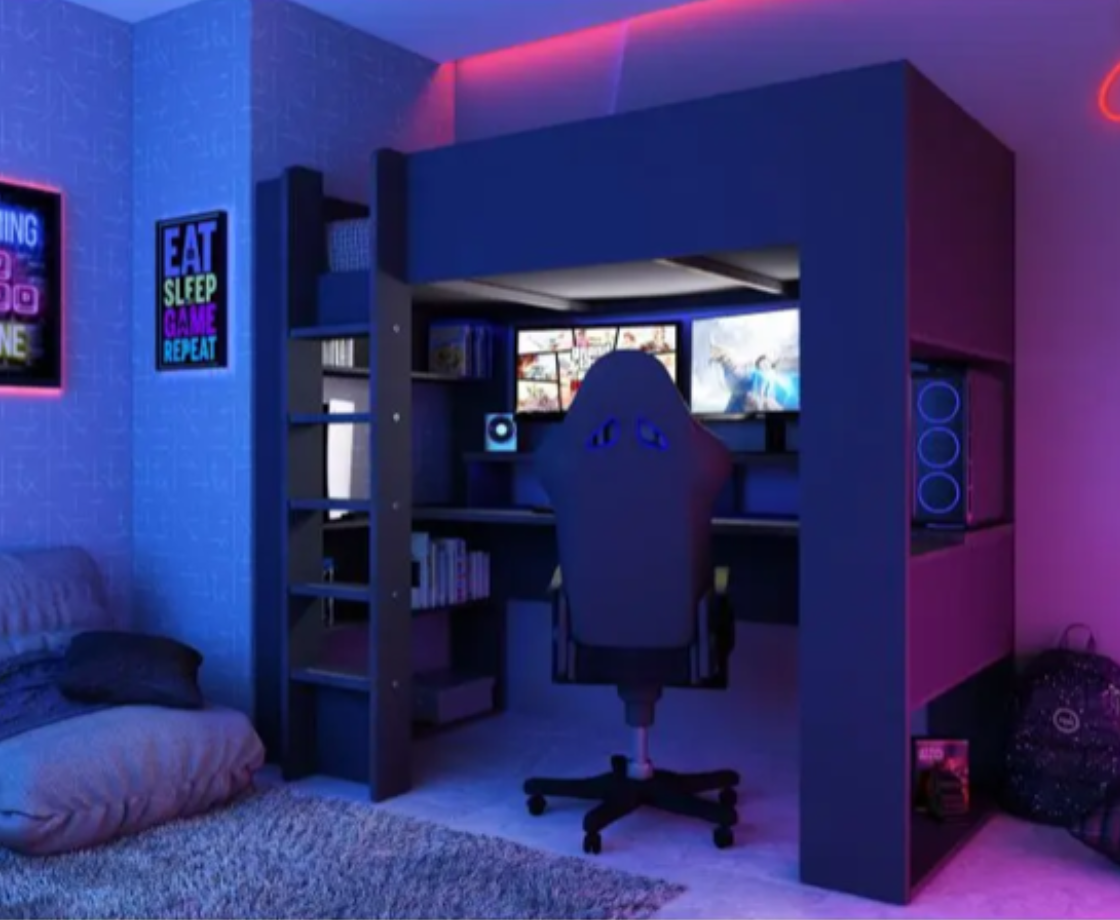 Gaming High Sleeper Anthracite OGEL KIDS BEDS