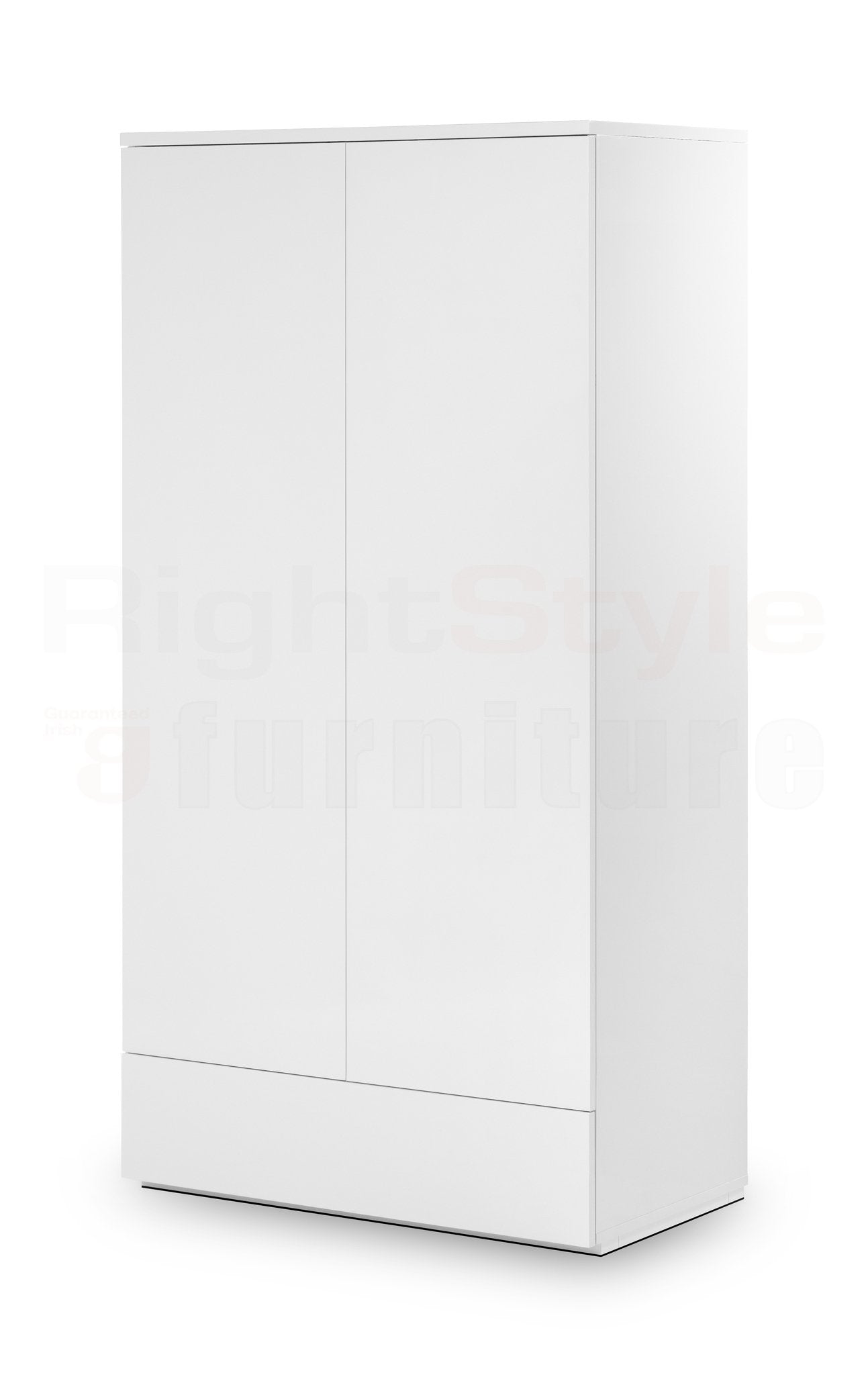 Grace 2 Door 1 Drw Wardrobe - White Gloss