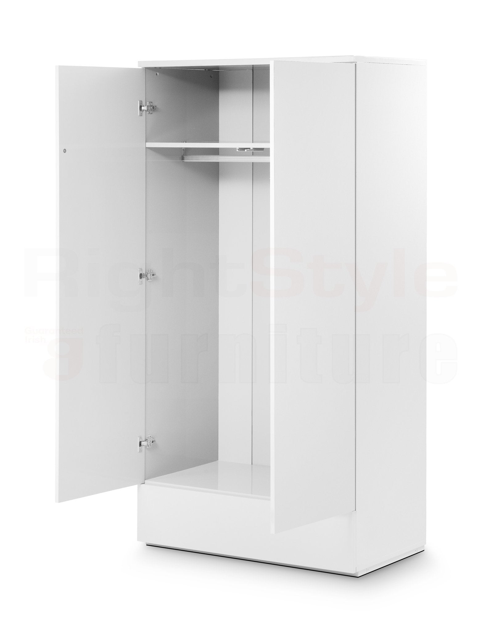 Grace 2 Door 1 Drw Wardrobe - White Gloss