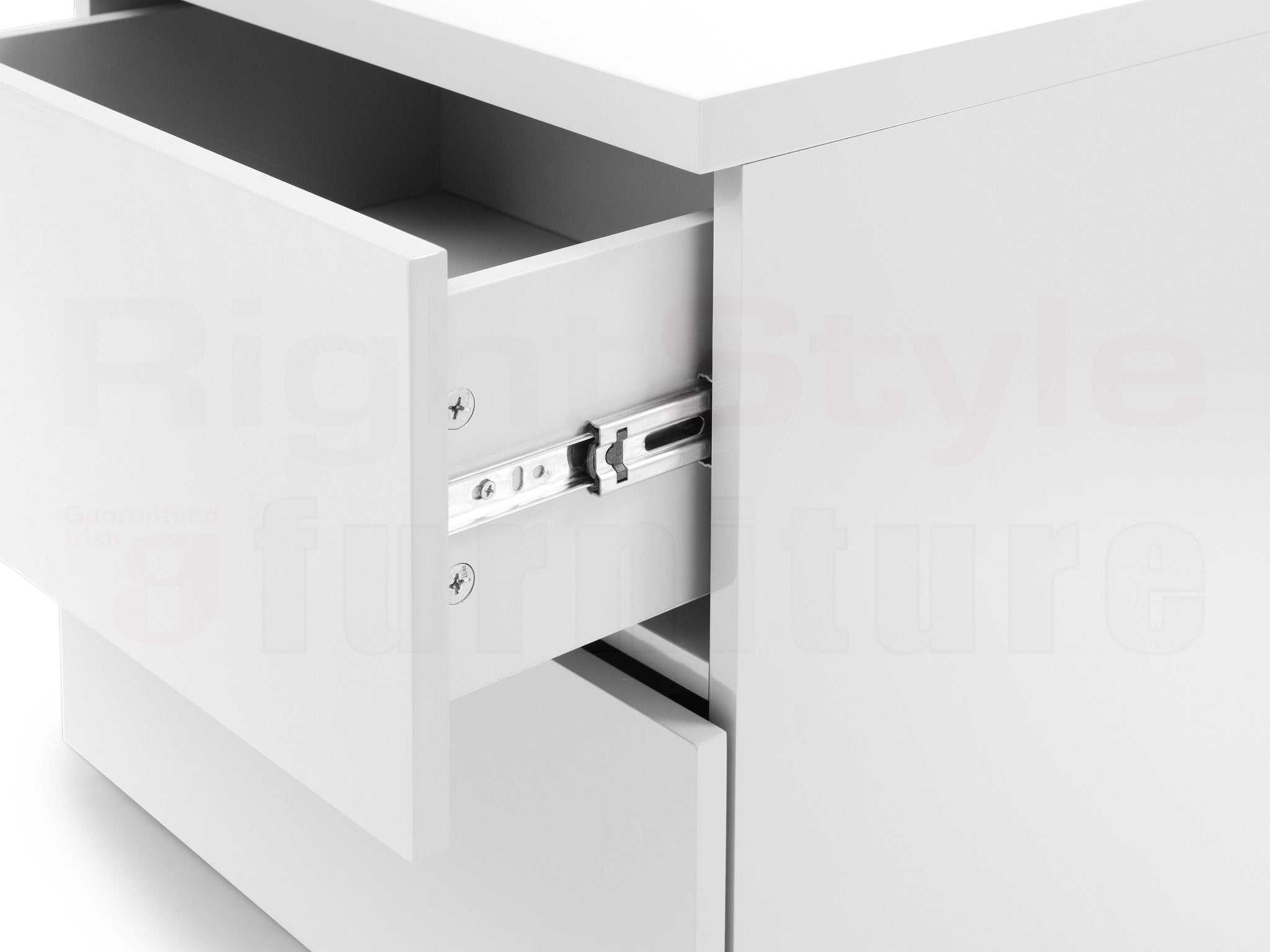 Grace 2 Drw Bedside - White Gloss