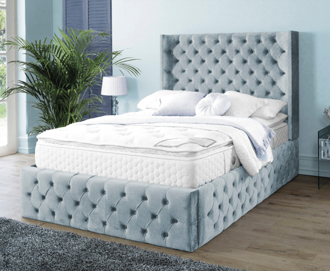 Harlow 6ft Superking Bed Frame - Velvet Steel