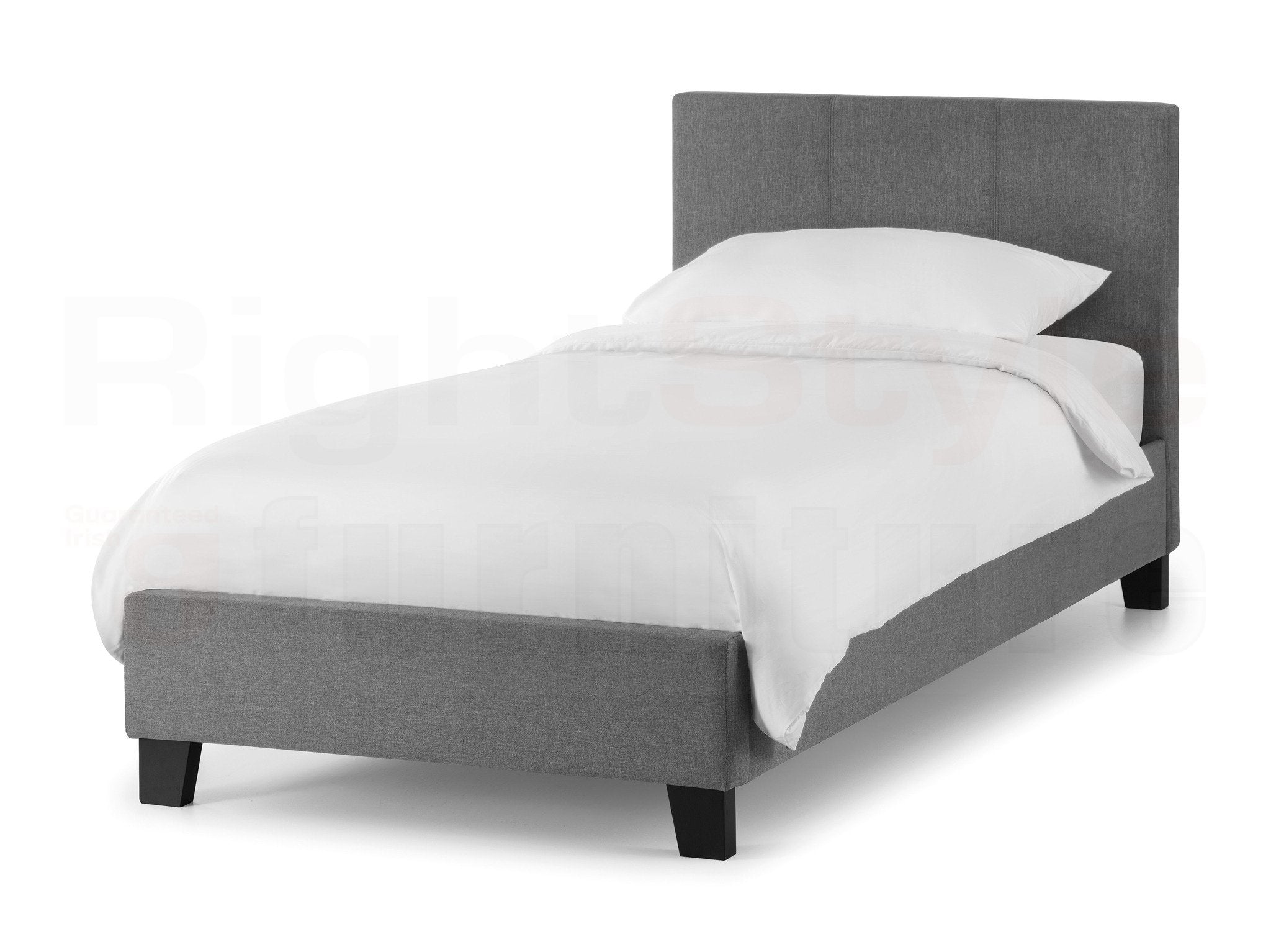 Ruben L.Grey Linen Bed 90Cm