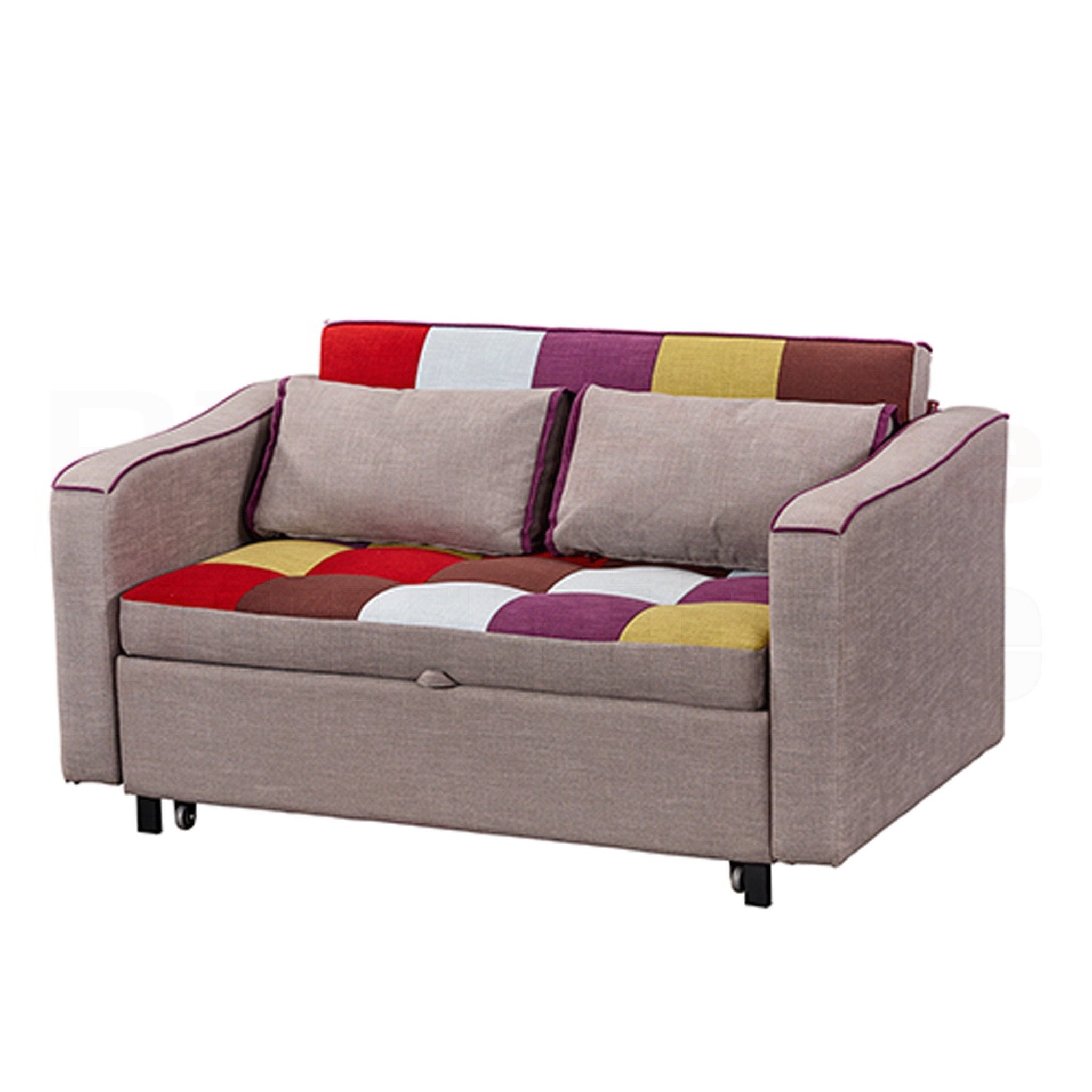 Aspen Sofa Bed - Patchwork and Solid Colour