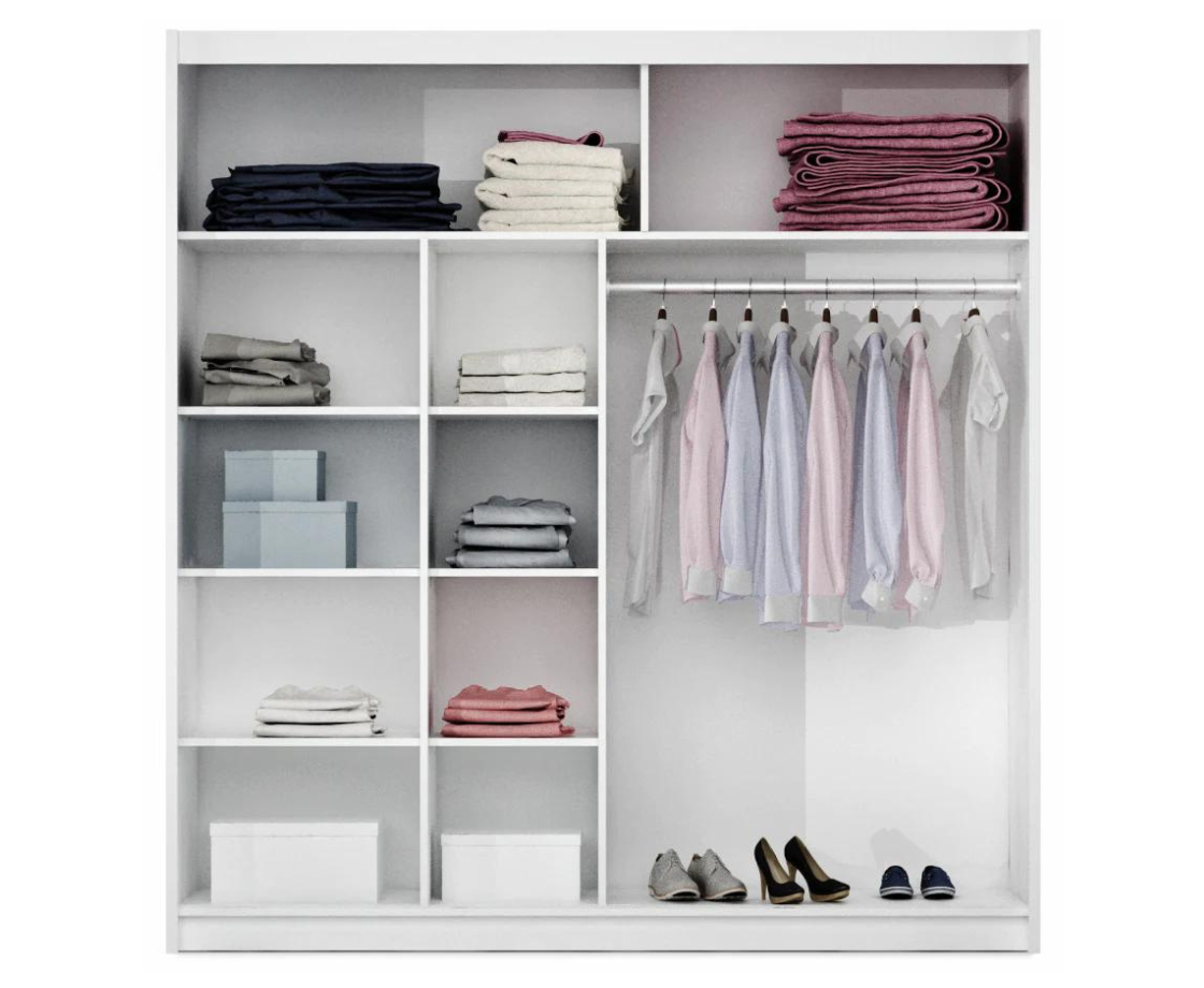 Toronto 2.03m Slide Robe - Oak | White