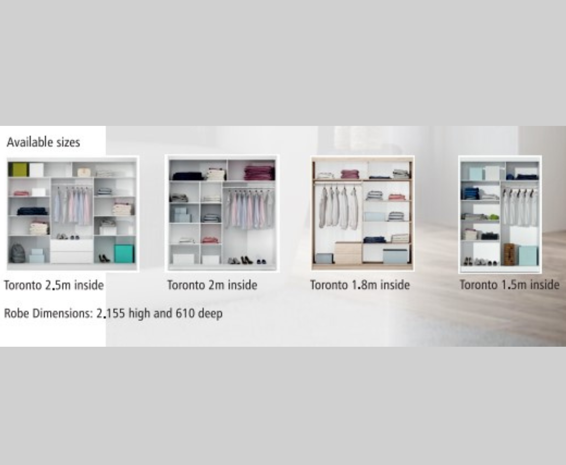 Toronto 2.5m Slide Robe - Oak | White