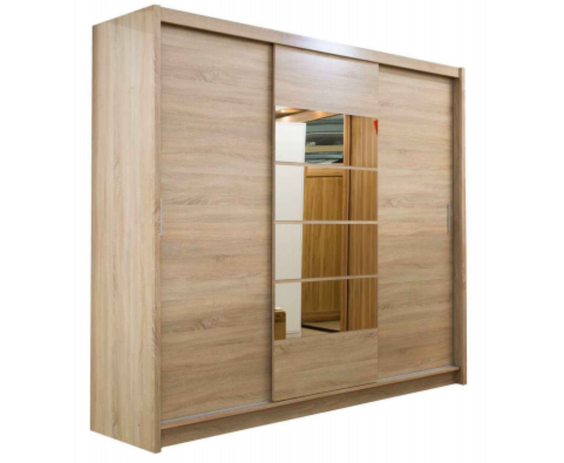 Toronto 2.5m Slide Robe - Oak | White